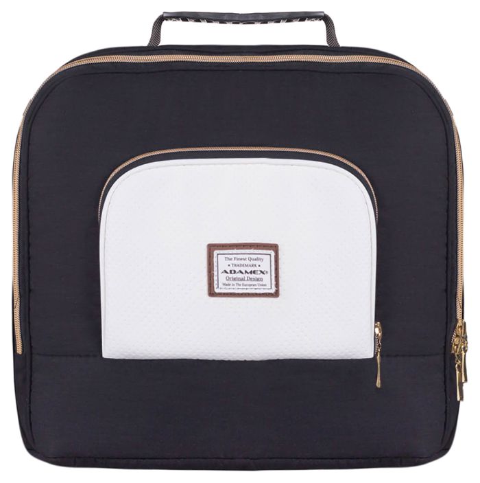 Коляска 2 в 1 Adamex Luciano Polar (Gold) Y802 белый (кожа) - черный