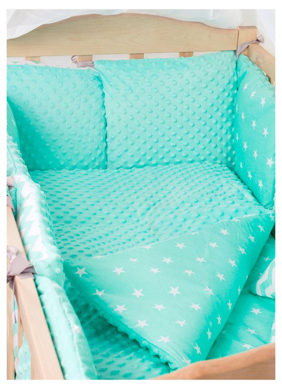 Дитяча постільна білизна Babyroom Bortiki lux-09 плюш бірюзовий