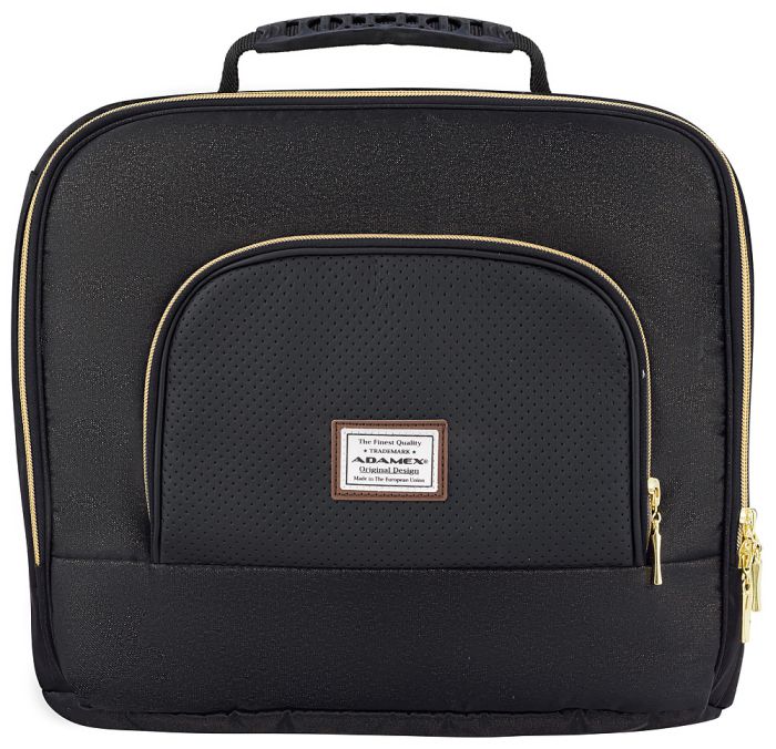 Коляска 2 в 1 Adamex Mimi Polar (Gold) Y836B чорний (люрікс) - чорна шкіра (перфорація)