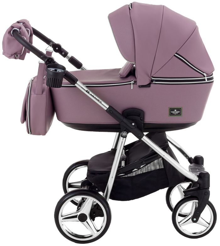 Коляска 2 в 1 Adamex Sierra Polar (Chrome) шкіра 100% SR332 бузковий - бузковий (перфорація)