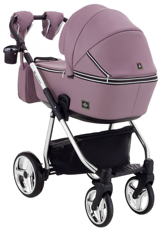 Коляска 2 в 1 Adamex Sierra Polar (Chrome) шкіра 100% SR332 бузковий - бузковий (перфорація)