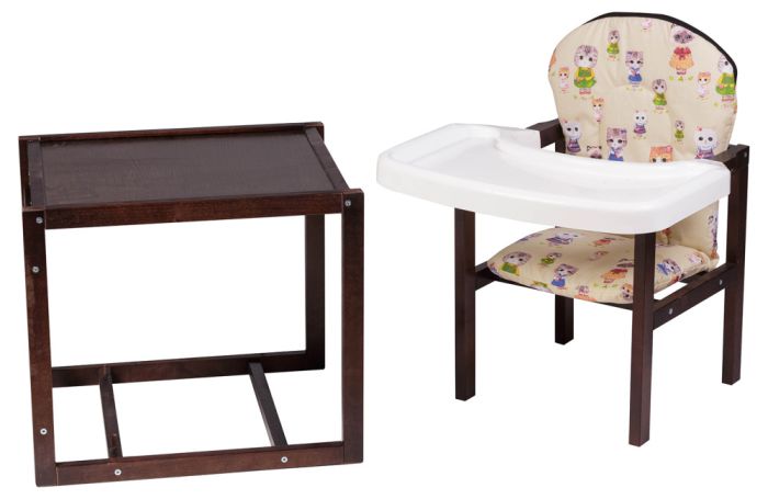 Стільчик-трансформер Babyroom Поні-220 тонований пластикова стільниця бежевий (кішечки)