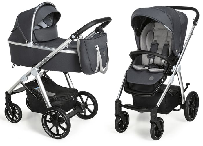 Коляска 2 в 1 Baby Design BUENO 217 GRAPHITE (без вышивки)