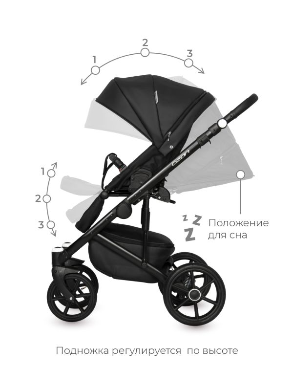 Коляска 2 в 1 Riko Ozon 06 Carbon