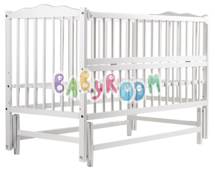 Ліжко Babyroom Веселка маятник, відкидний бік DVMO-2 бук білий