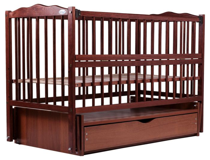 Кровать Babyroom Радуга маятник, ящик, откидной бок DVMYO-3  бук тик