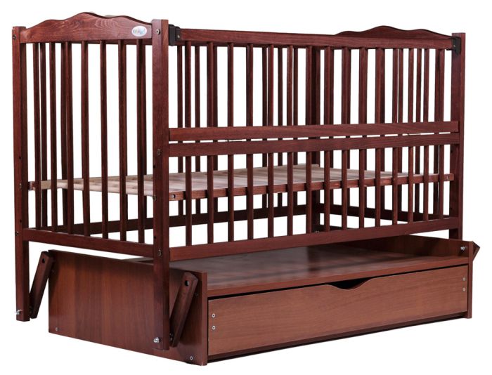 Кровать Babyroom Радуга маятник, ящик, откидной бок DVMYO-3  бук тик