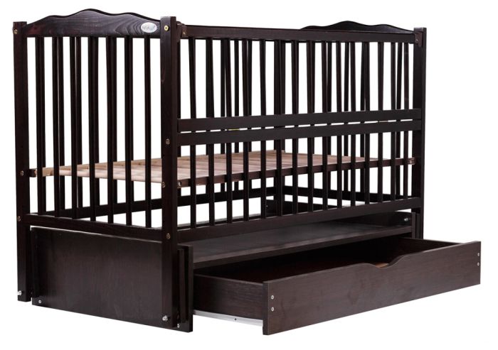 Ліжко Babyroom Веселка маятник, ящик, відкидний бік DVMYO-3 бук венге