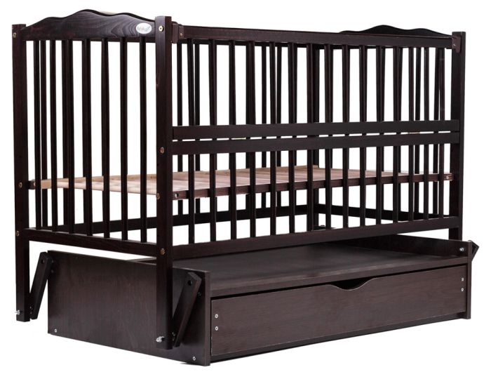 Ліжко Babyroom Веселка маятник, ящик, відкидний бік DVMYO-3 бук венге