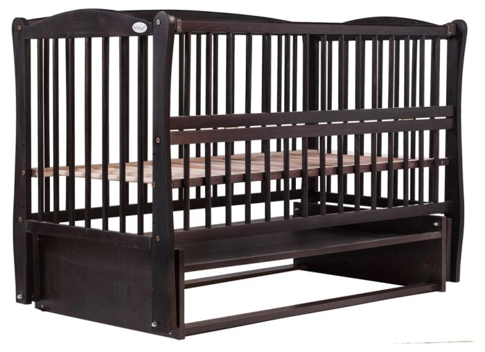 Кровать Babyroom Елит резьба, маятник, откидной бок DER-6  бук венге