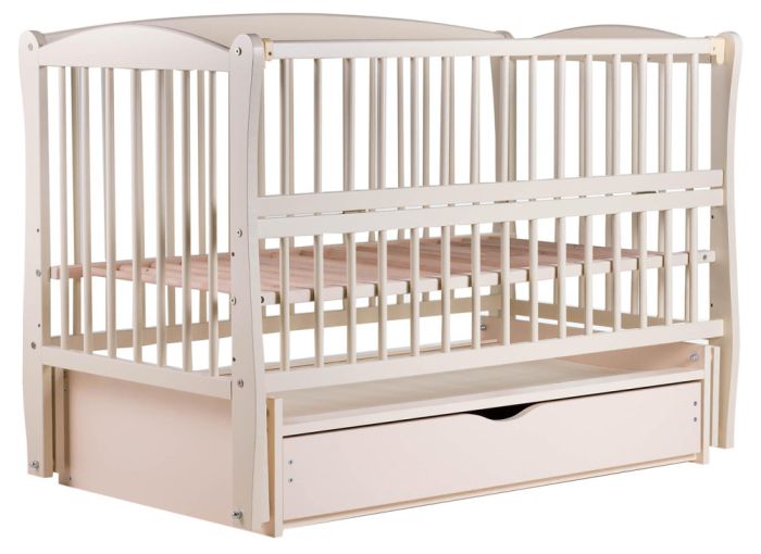 Кровать Babyroom Елит маятник, ящик, откидной бок DEMYO-5  бук слоновая кость