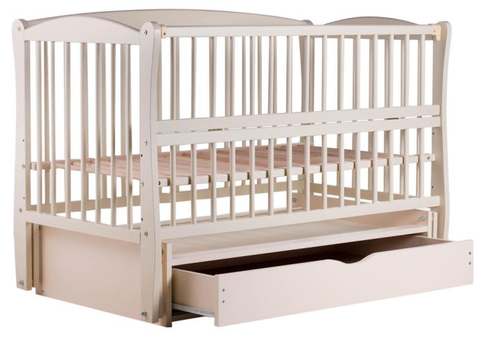 Кровать Babyroom Елит маятник, ящик, откидной бок DEMYO-5  бук слоновая кость