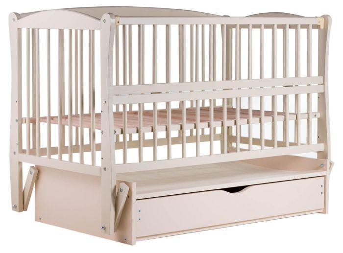Кровать Babyroom Елит маятник, ящик, откидной бок DEMYO-5  бук слоновая кость