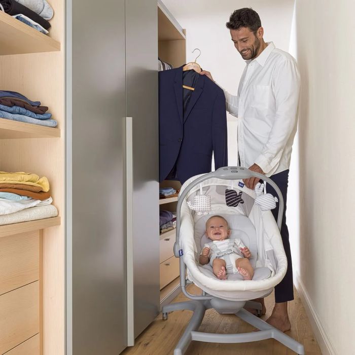 Кроватка-стульчик Chicco Baby Hug AIR 4 в 1 Stone