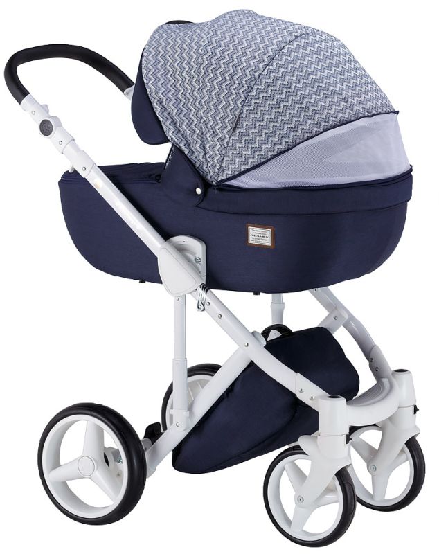 Коляска 2 в 1 Adamex Luciano jeans Q203 синій (зигзаг)