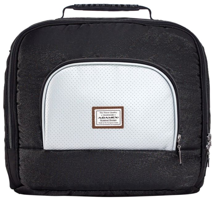 Коляска 2 в 1 Adamex Mimi Polar (Chrome) Y843 черный (люрикс) - серебро кожа (выдавленная точка)