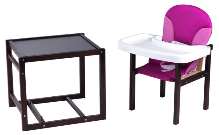 Стілець-трансформер Babyroom Поні-220 тонований пластикова стільниця малина-рожевий