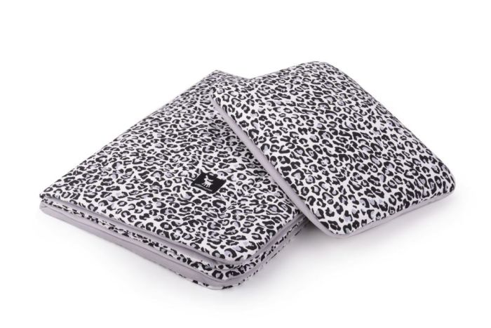 Плед с подушкой Cottonmoose Cotton Velvet 408/153/117 pantera gray cotton velvet gray (серый леопардовый с кремовым (бархат))