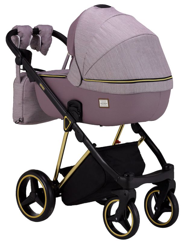 Коляска 2 в 1 Adamex Mimi Polar (Gold) Y811 сиреневый - сиреневый кожа (выдавленная точка)