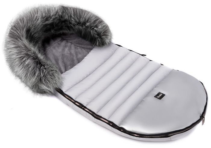Зимовий конверт Bair Polar premium сірий - срібло шкіра