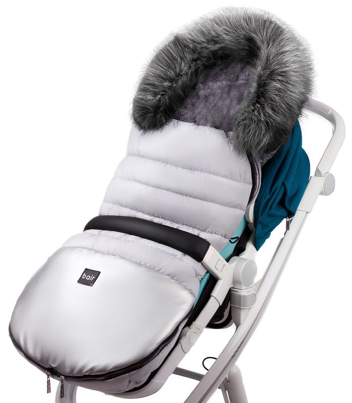 Зимовий конверт Bair Polar premium сірий - срібло шкіра