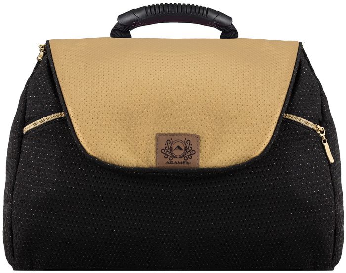 Коляска 2 в 1 Adamex Hybryd Plus Polar (Gold) BR619 черный (золотой люрекс) - золотая кожа