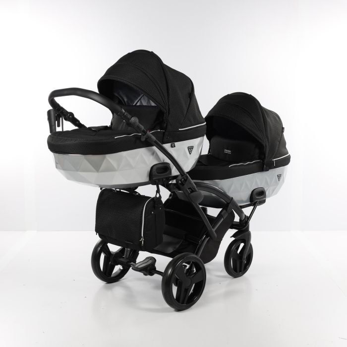 Коляска для двойни Junama Mirror Satin Duo Slim 01