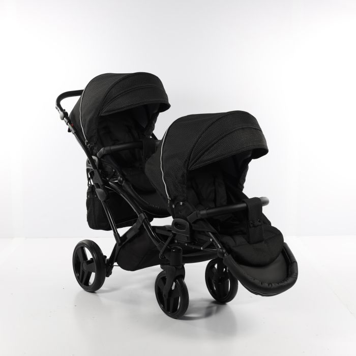Коляска для двойни Junama Mirror Satin Duo Slim 01