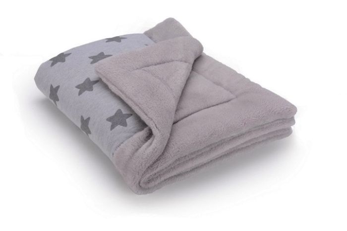 Теплый плед Cottonmoose KO 743/28/72 gray star cotton jersey (светло-серый (звезды))