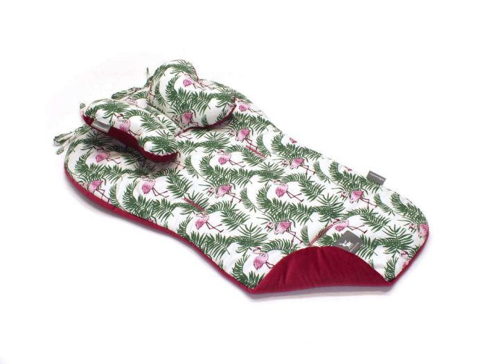 Матрас в коляску Cottonmoose Butterfly 552/140/119 flamingo cotton velvet raspbery (белый (фламинго) с малиновым (бархат))
