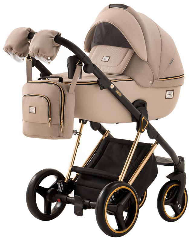 Коляска 2 в 1 Adamex Mimi Polar (Gold) Y847 капучіно - капучіно шкіра (видавлена точка)