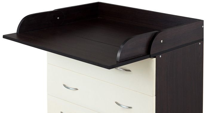 Пеленальный комод Babyroom Комод 4 тел.Big 102x80x50  венге-ваниль