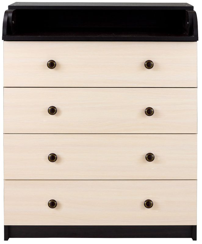 Пеленальный комод Babyroom Комод 4 тел.Big 102x80x50  венге-дуб молочный