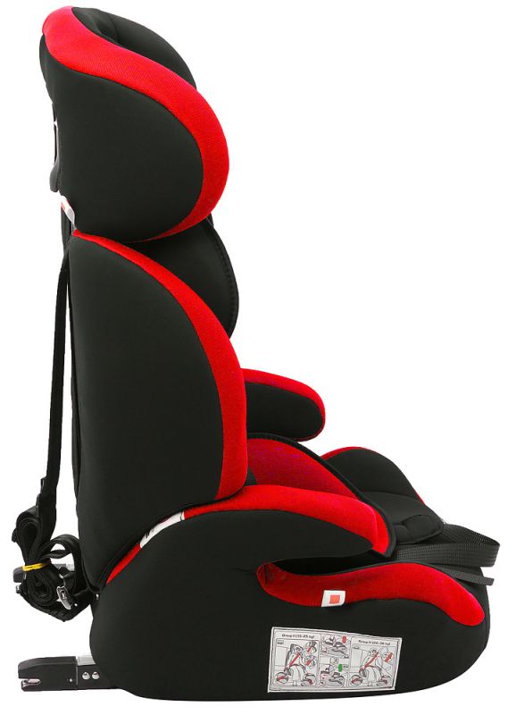Автокрісло Bair Beta Iso-fix 1/2/3 (9-36 кг) DBI2426 чорний - червоний