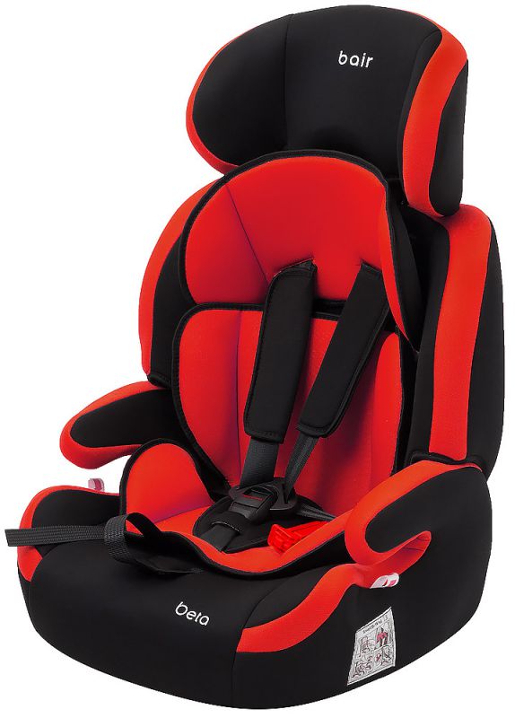 Автокресло Bair Beta 1/2/3 (9-36 кг) DB2426 черный - красный