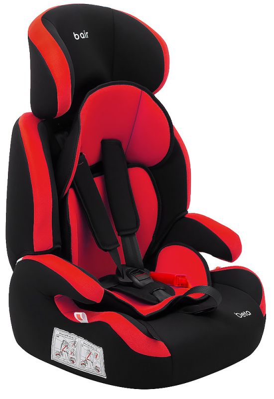 Автокресло Bair Beta 1/2/3 (9-36 кг) DB2426 черный - красный