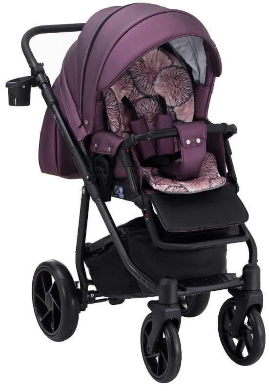 Коляска 2 в 1 Adamex Hybryd Plus кожа 100% Y233CZ фиолетовый (перламутр)