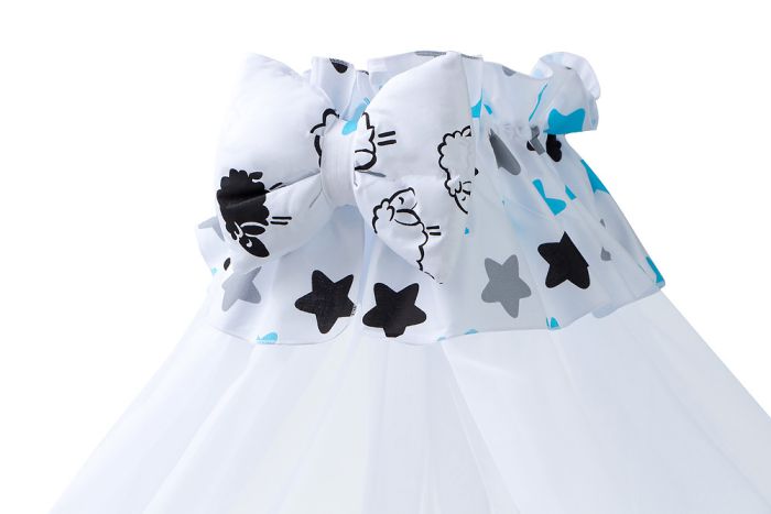 Детская постель Babyroom Classic Bortiki-01 (8 элементов)  белый (барашки, звездочки)