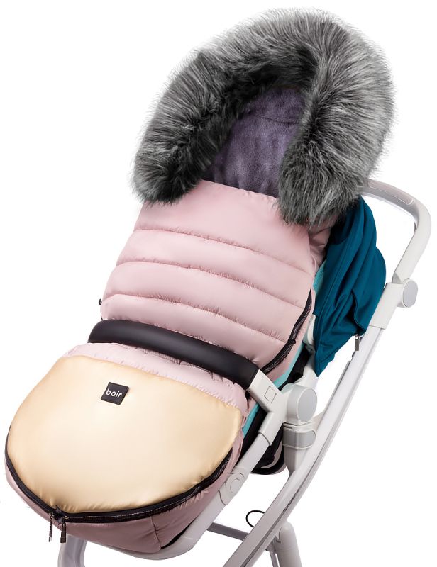 Зимовий конверт Bair Polar premium рожевий (пудра) – золота шкіра.