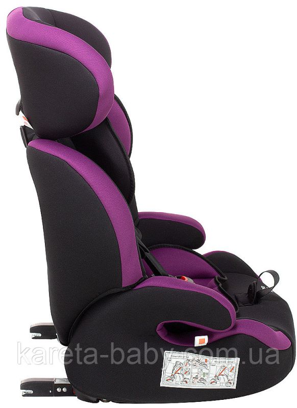 Автокресло Bair Beta Iso-fix 1/2/3 (9-36 кг) DBI1824 черный - фиолетовый