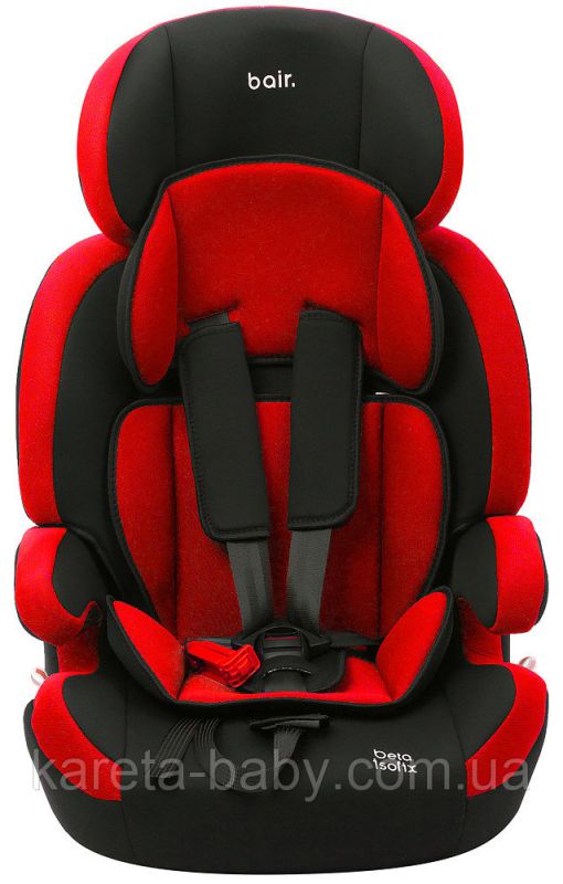 Автокрісло Bair Beta Iso-fix 1/2/3 (9-36 кг) DBI2426 чорний - червоний