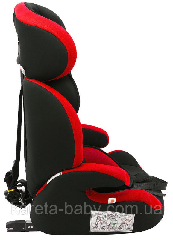 Автокрісло Bair Beta Iso-fix 1/2/3 (9-36 кг) DBI2426 чорний - червоний
