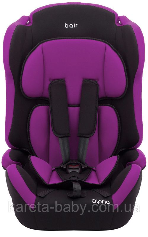Автокресло Bair Alpha 1/2/3 (9-36 кг) DA2418 черный - фиолетовый