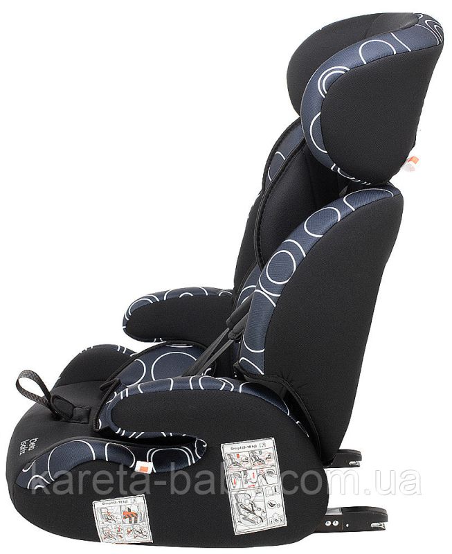 Автокресло Bair Beta Iso-fix 1/2/3 (9-36 кг) DBI1424 черный - темно-синий (круги)