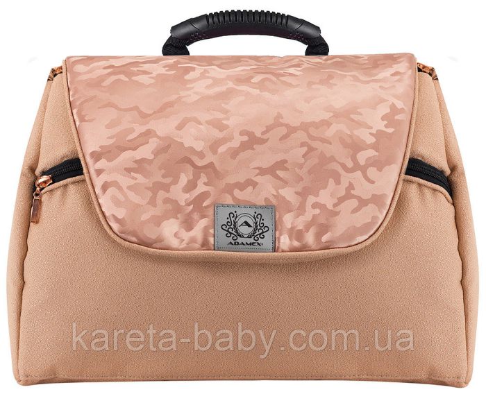 Коляска 2 в 1 Adamex Hybryd Plus BR264 персиковый - медный (принт) атлас