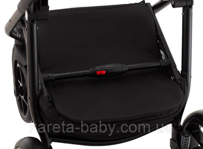 Коляска 2 в 1 Adamex Hybryd Plus BR281 черный кожа (мрамор) - серый