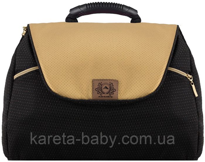 Коляска 2 в 1 Adamex Hybryd Plus Polar (Gold) BR619 черный (золотой люрекс) - золотая кожа