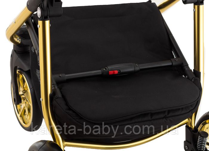 Коляска 2 в 1 Adamex Hybryd Plus Polar (Gold) BR619 черный (золотой люрекс) - золотая кожа