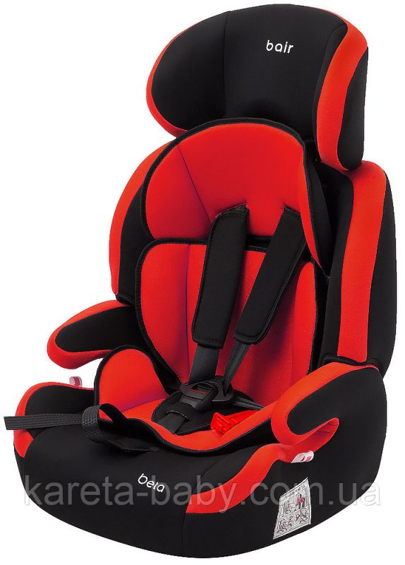 Автокресло Bair Beta 1/2/3 (9-36 кг) DB2426 черный - красный