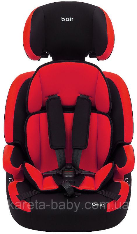 Автокресло Bair Beta 1/2/3 (9-36 кг) DB2426 черный - красный
